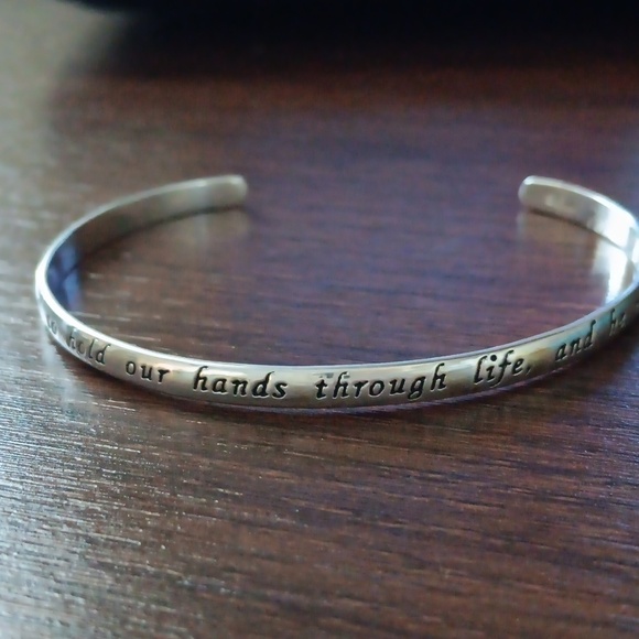 VT 925 Inscribed Silver Cuff Bracelet - Picture 4 of 6